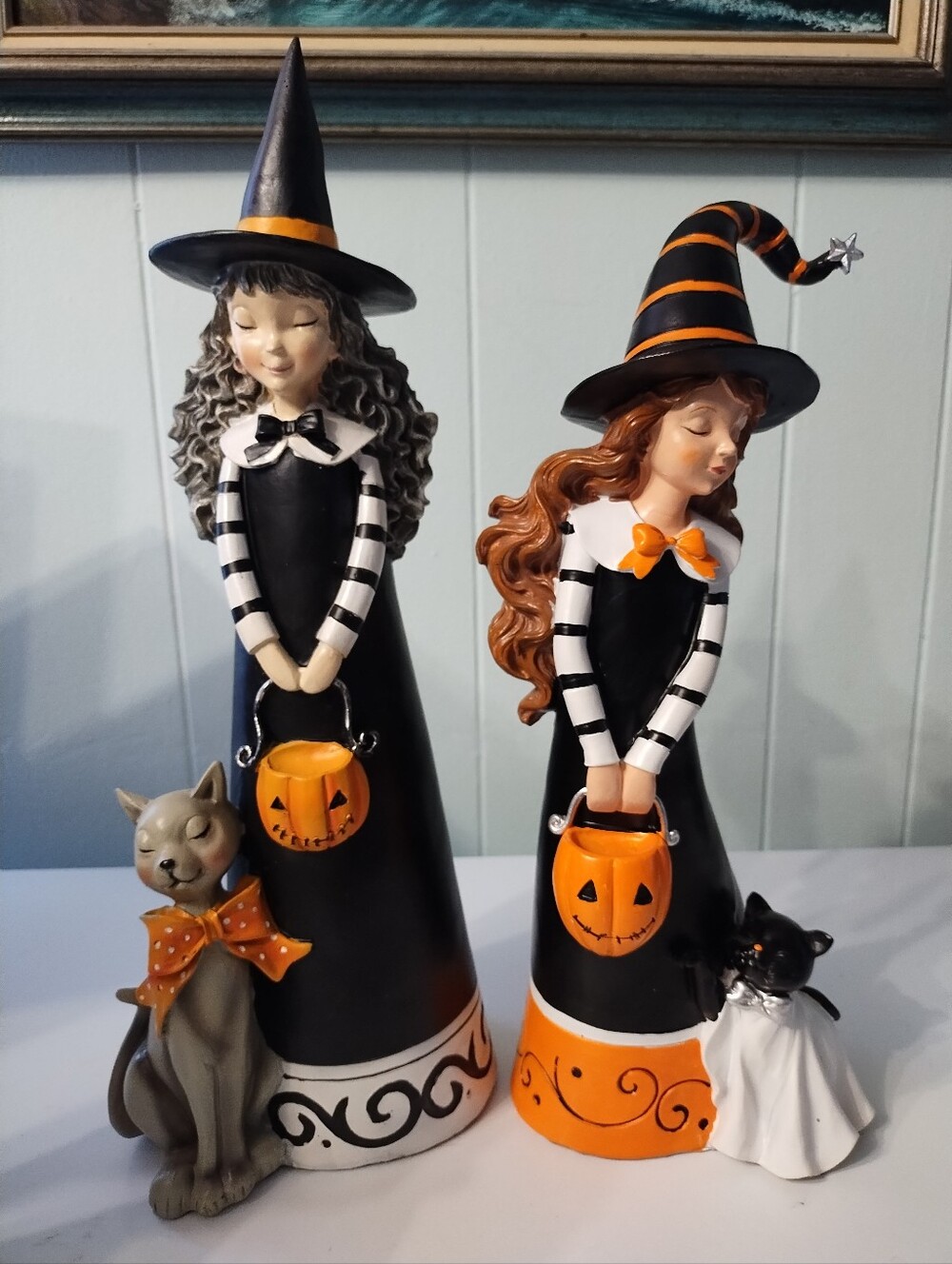 Halloween Witch Candy Corn Lane + Another Witch Figurine